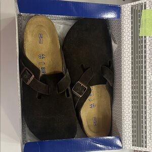Birkenstock Black Suede Clogs